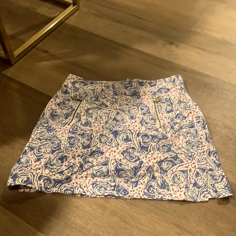 Lilly Pulitzer mini skirt with detailed zippers